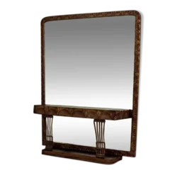 Table de coiffeuse en poirier avec miroir, années 1900