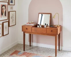 Table de coiffeuse en teck, Danemark, années 1960