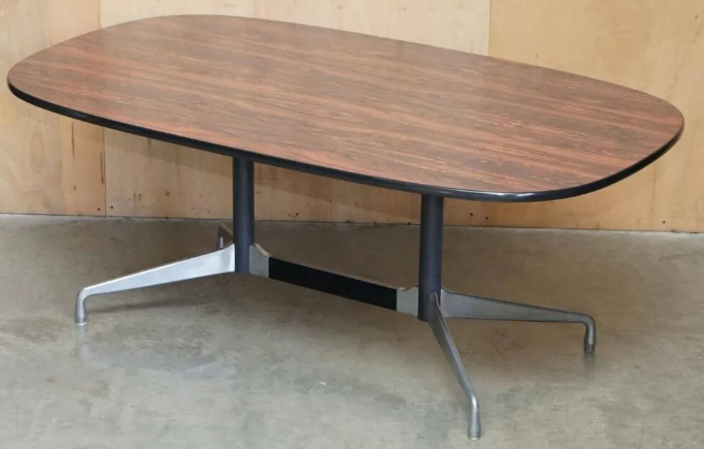 Table de conférence en bois dur Herman Miller Eames Vintage MiD Century Modern
