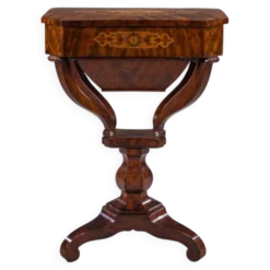 Table de couture Biedermeier en acajou, 1850