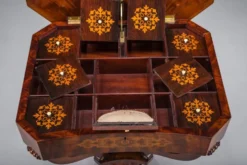 Table de couture Biedermeier en acajou, 1850