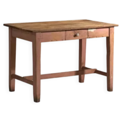 Table de cuisine ancienne en bois de pin – Europe centrale, vers 1900