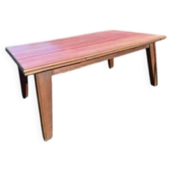 Table de cuisine des années 60 en chêne avec rallonges intégrées