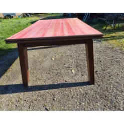 Table de cuisine des années 60 en chêne avec rallonges intégrées