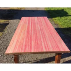 Table de cuisine des années 60 en chêne avec rallonges intégrées