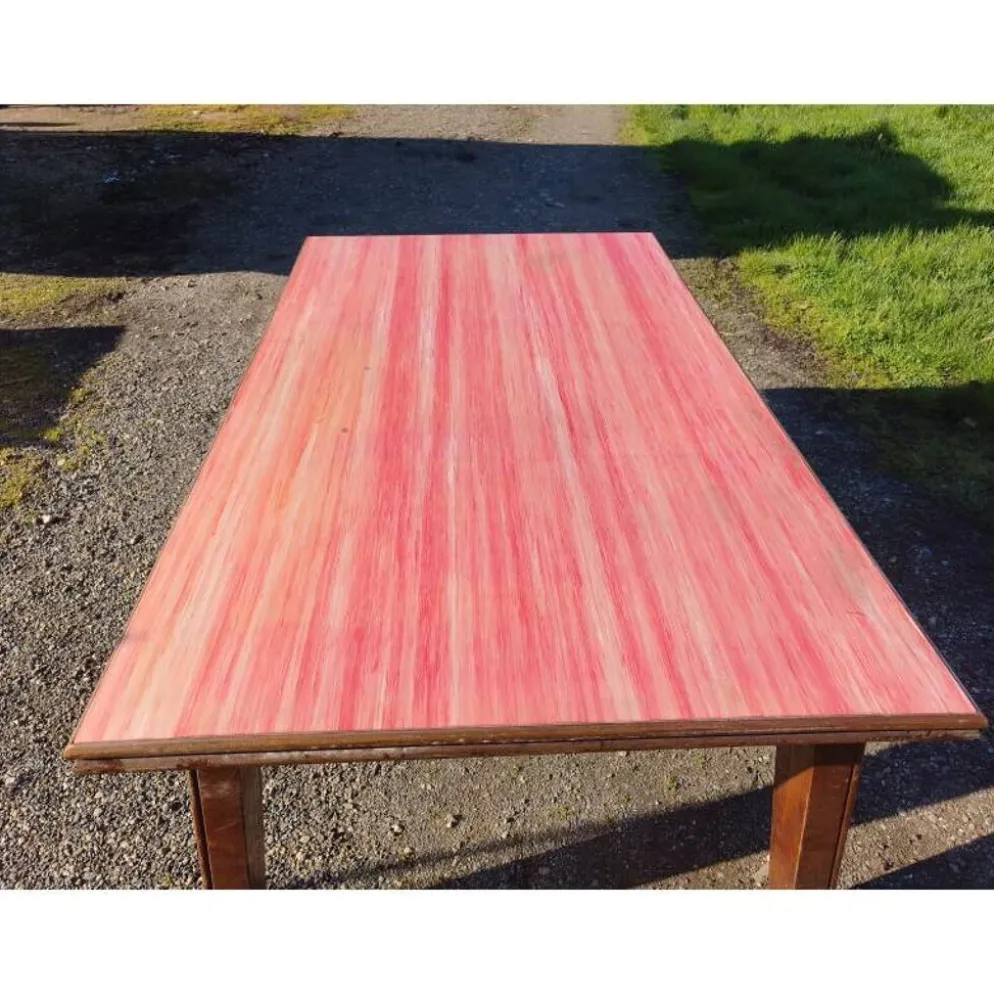 Table de cuisine des années 60 en chêne avec rallonges intégrées