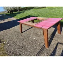 Table de cuisine des années 60 en chêne avec rallonges intégrées
