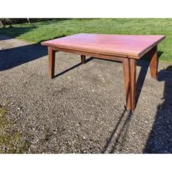 Table de cuisine des années 60 en chêne avec rallonges intégrées