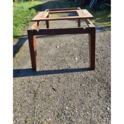 Table de cuisine des années 60 en chêne avec rallonges intégrées