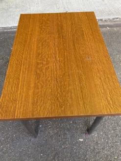 Table de cuisine extensible en bois et acier Cuisines You France 1980