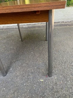 Table de cuisine extensible en bois et acier Cuisines You France 1980