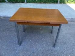 Table de cuisine extensible en bois et acier Cuisines You France 1980