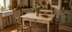 Table de cuisine patiné