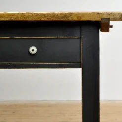 Table de cuisine/préparation en pin, vers 1920