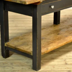Table de cuisine/préparation en pin, vers 1920