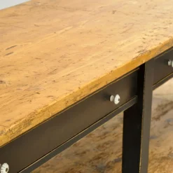 Table de cuisine/préparation en pin, vers 1920