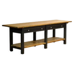 Table de cuisine/préparation en pin, vers 1920