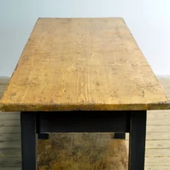 Table de cuisine/préparation en pin, vers 1920