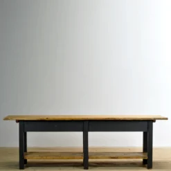 Table de cuisine/préparation en pin, vers 1920