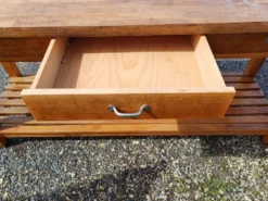 Table de Drapier Bois , 3 Tiroirs .