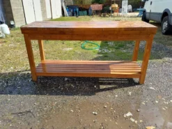 Table de Drapier Bois , 3 Tiroirs .