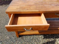 Table de Drapier Bois , 3 Tiroirs .