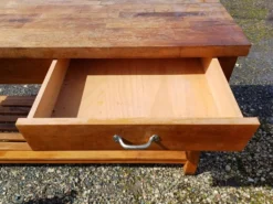 Table de Drapier Bois , 3 Tiroirs .