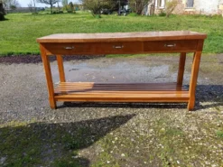 Table de Drapier Bois , 3 Tiroirs .