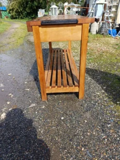 Table de Drapier Bois , 3 Tiroirs .