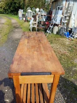 Table de Drapier Bois , 3 Tiroirs .