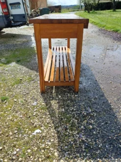Table de Drapier Bois , 3 Tiroirs .