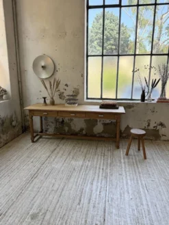 Table de drapier, console en chêne, 1950