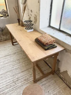 Table de drapier, console en chêne, 1950