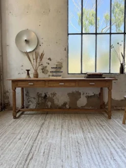 Table de drapier, console en chêne, 1950