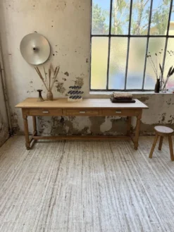 Table de drapier, console en chêne, 1950