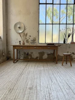 Table de drapier, console en chêne, 1950