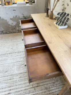 Table de drapier, console en chêne, 1950