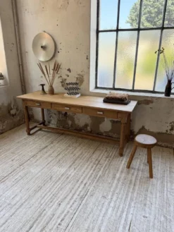 Table de drapier, console en chêne, 1950