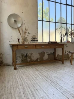 Table de drapier, console en chêne, 1950