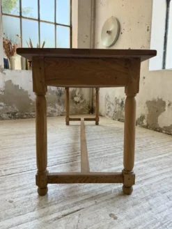 Table de drapier, console en chêne, 1950