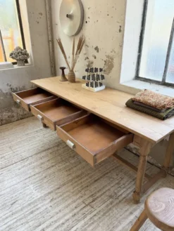 Table de drapier, console en chêne, 1950