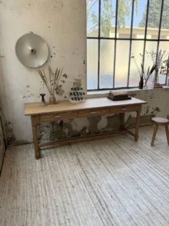 Table de drapier, console en chêne, 1950