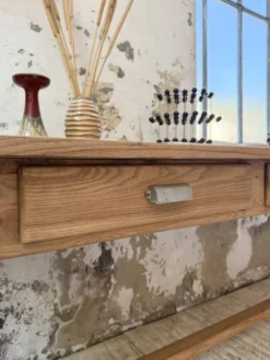 Table de drapier, console en chêne, 1950