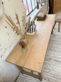 Table de drapier, console en chêne, 1950