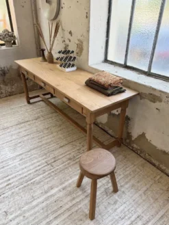 Table de drapier, console en chêne, 1950