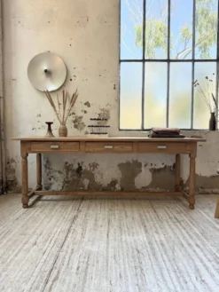 Table de drapier, console en chêne, 1950