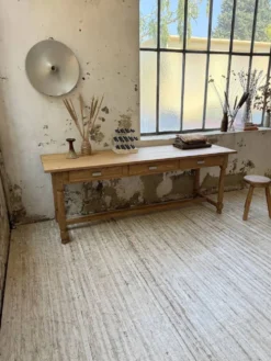 Table de drapier, console en chêne, 1950
