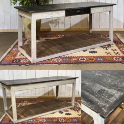 Table de drapier des années 1930 en sapin et châtaignier