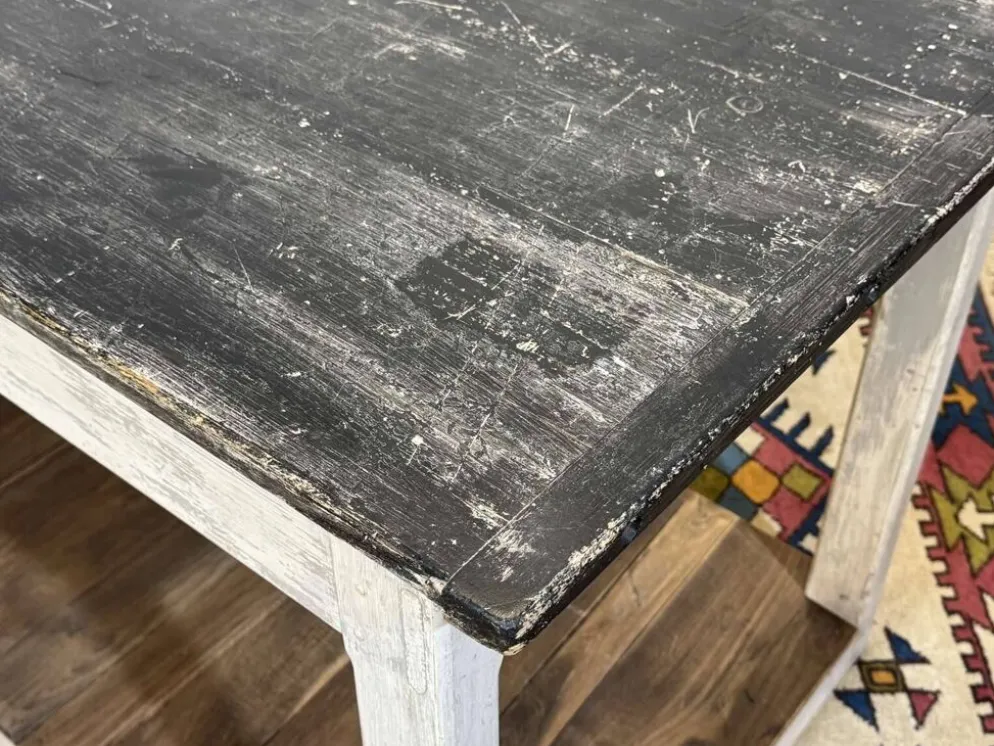 Table de drapier des années 1930 en sapin et châtaignier