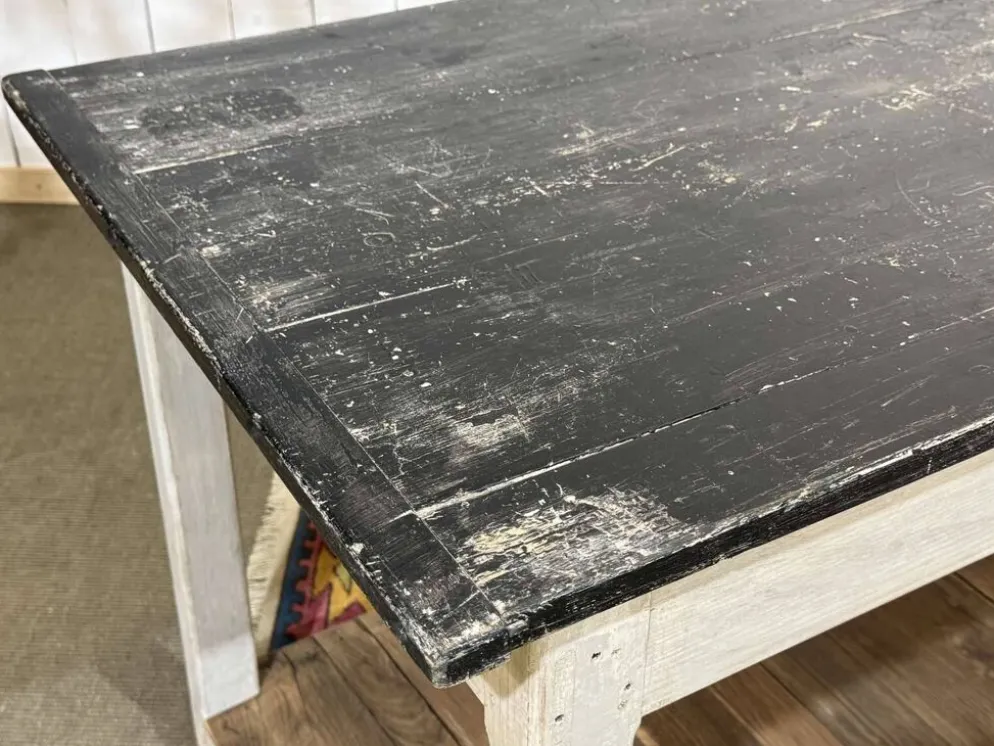 Table de drapier des années 1930 en sapin et châtaignier